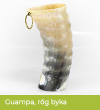 Guampa wykonana z bawolego rogu